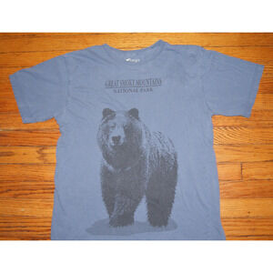 Great Smoky Mountains National Park AOP Black Bear Small TShirt Blue 2 Sided
